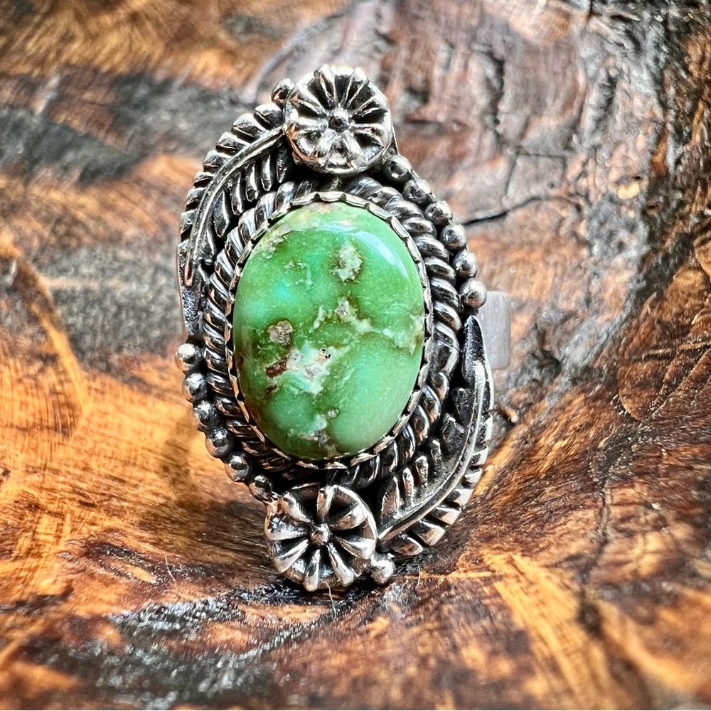 925 Sterling Silver Sonoran Gold Turquoise Adjustable Ring